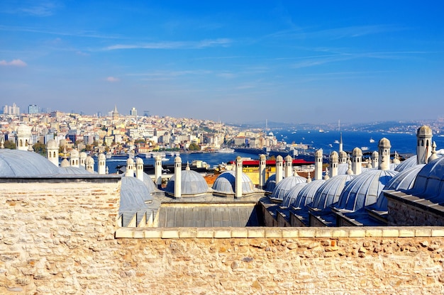 Vista de Istambul a partir do deck de observação da mesquita suleymaniye