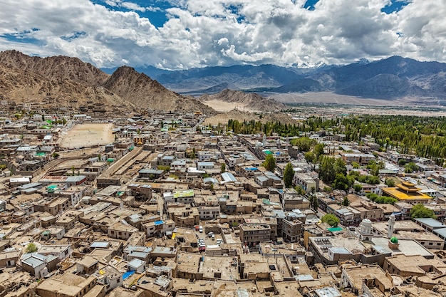 Vista de leh de cima ladakh Jammu e Caxemira Índia
