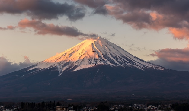 Foto vista, de, mt.fuji, em, amanhecer