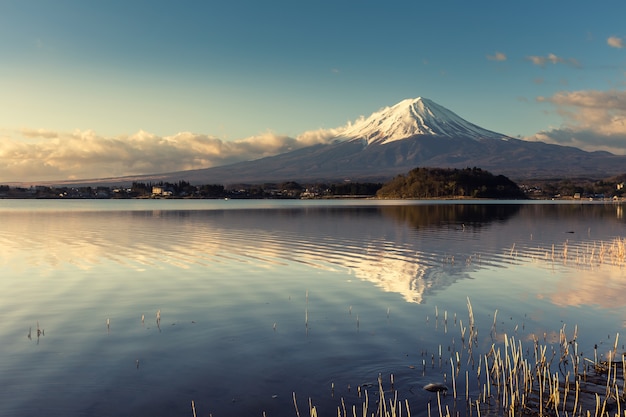 Foto vista, de, mt.fuji, em, amanhecer