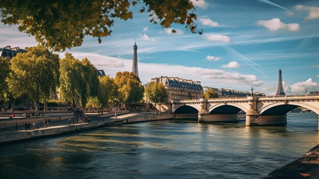 Vista de Paris ao pôr-do-sol, França