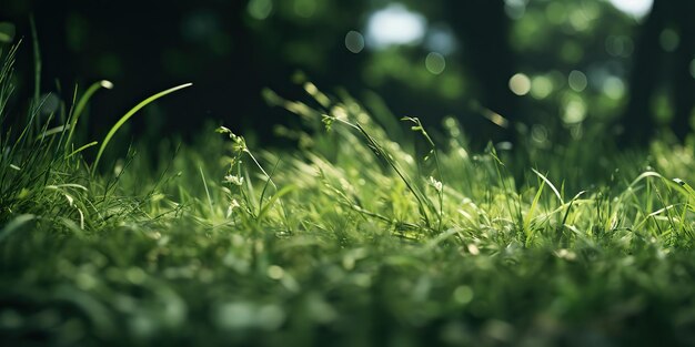 Vista de perto da grama verde, dos arbustos, do fundo, da natureza, da cena ao ar livre