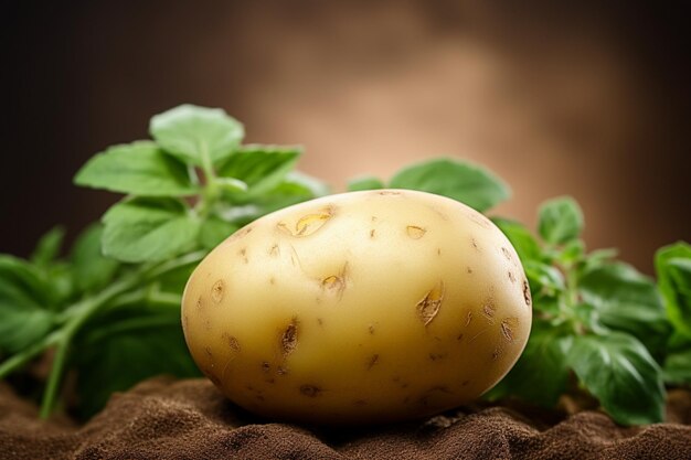 Vista de perto de batatas frescas