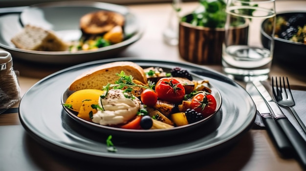 vista de perto de deliciosa comida asiática AI gerativa AI gerada