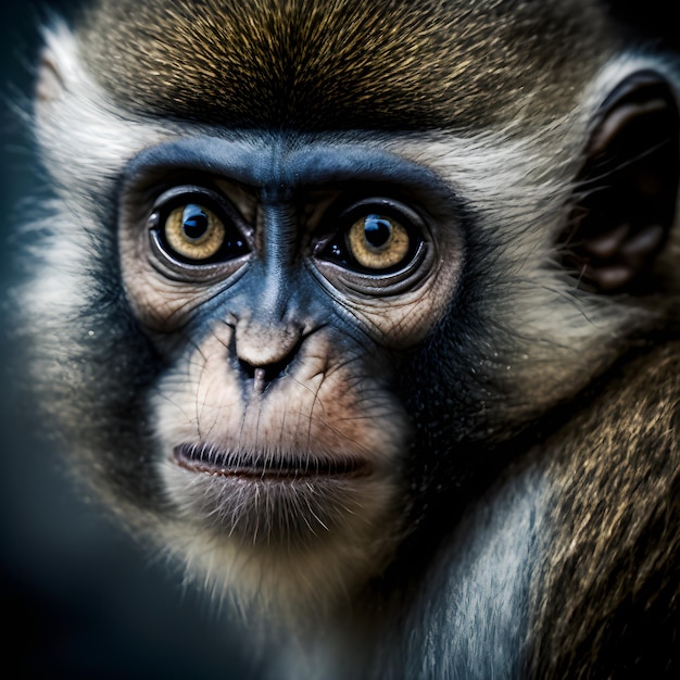 Chimpanzé Macaco Na Selva, Close-up Retrato Imagem e Fotografia Gratuitas  198748295.