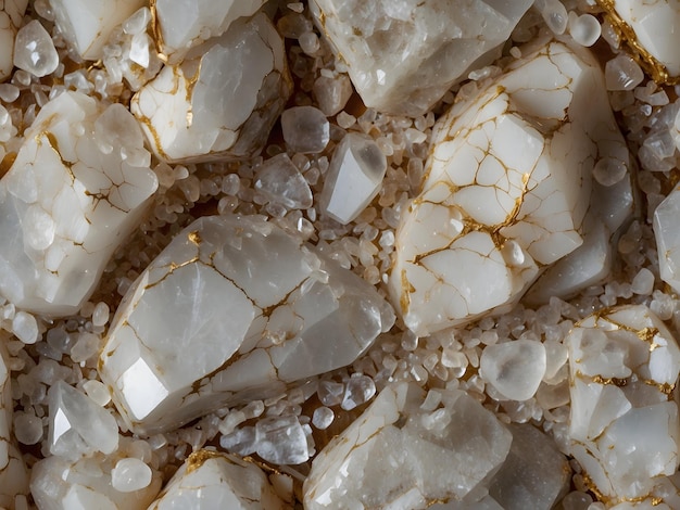 Vista de perto pedras quartzo e areia branca e beige pedra textura para o fundo