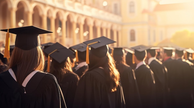 Vista de trás de um estudante de pós-graduação