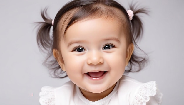 Foto vista de um bebé bonito