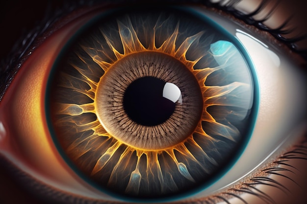 Vista de um olho humano de perto fotos macro do olho
