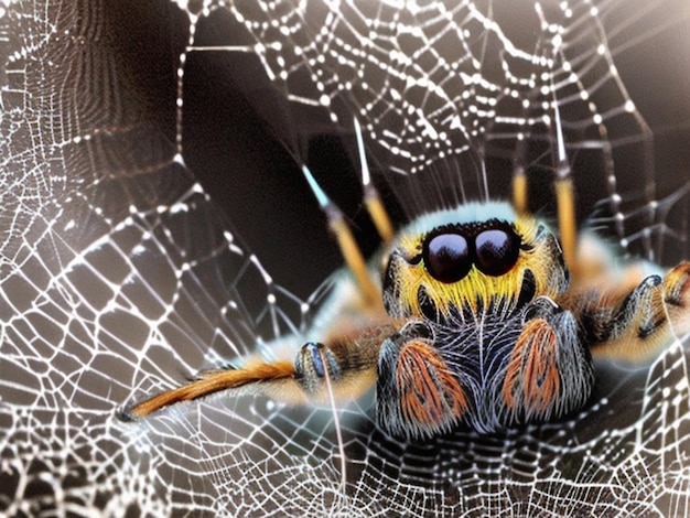 Vista de uma bela imagem de alta resolução de uma aranha