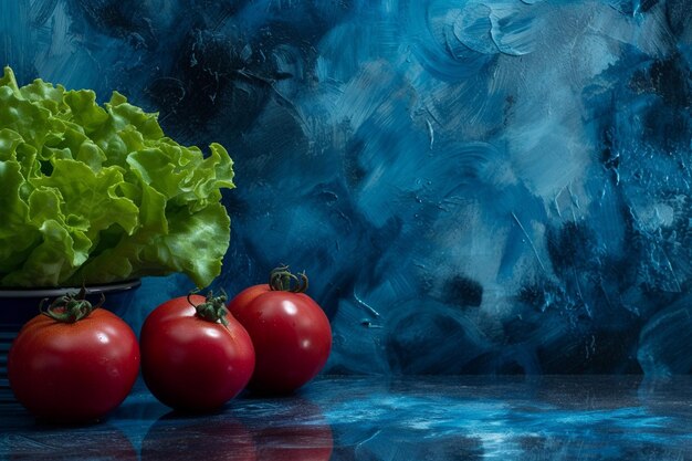 Vista delantera deliciosa ensalada de verduras con tomates rojos en fondo oscuro