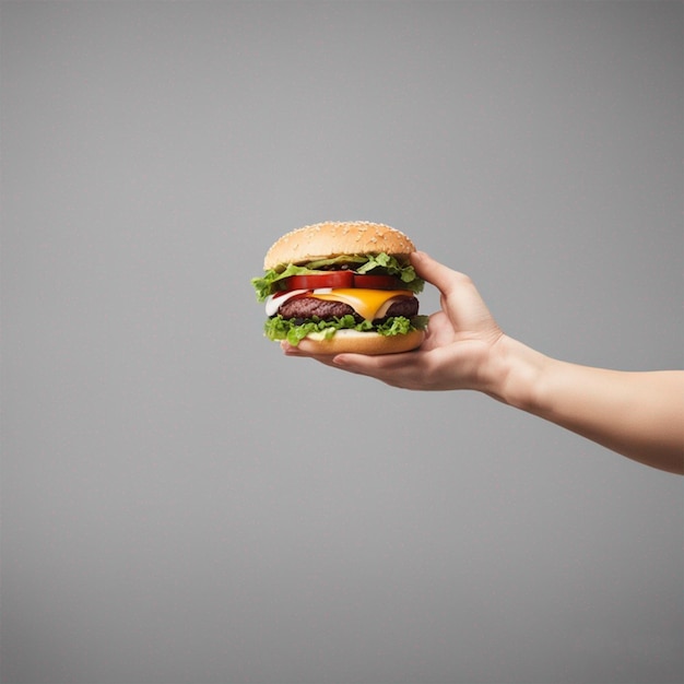 Vista delantera mujer comiendo carne hamburguesa ai generado