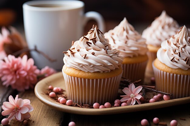 Vista de un delicioso y dulce postre de pastel con glaseado