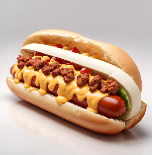 Vista del delicioso hot dog
