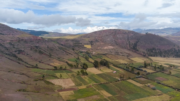 Vista deslumbrante da paisagem da Cordilheira dos Andes de Cuzco. Peru