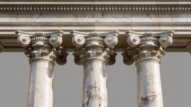 Foto vista detallada de un edificio con columnas adecuadas para proyectos arquitectónicos