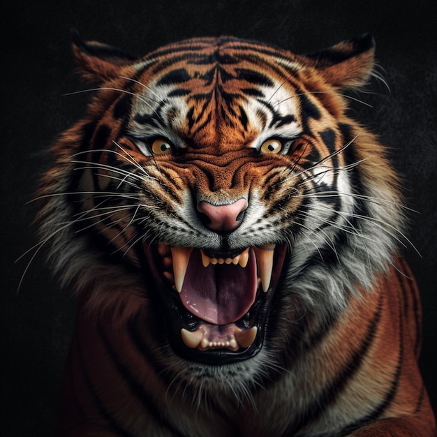 Vista do animal tigre bravo em estado selvagem