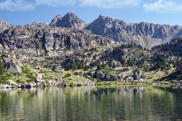 Vista do belo lago de Andorra