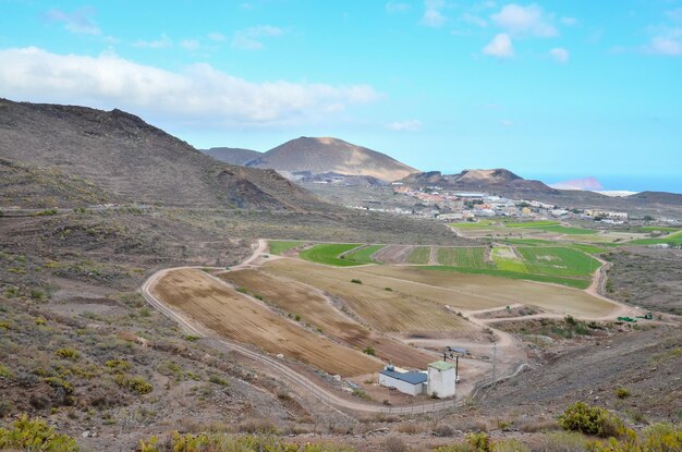 Vista do Campo Cultivado nas Ilhas Canárias