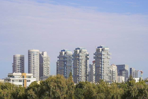 Vista do centro da cidade moderna de tel aviv panorama do centro da cidade de tel aviv