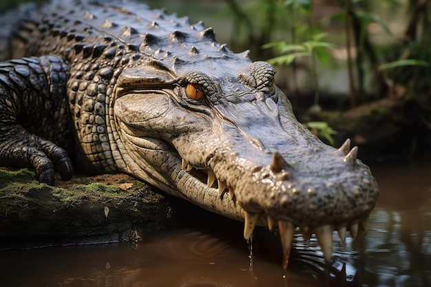 Foto vista do crocodilo na natureza