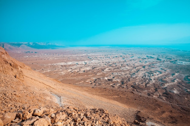 Vista do deserto da Judéia do Monte Yair Ein Gedi