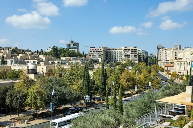 Vista do distrito de jerusalém de yemin moshe