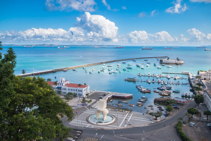 Vista do Elevador Lacerda em Salvador Bahia Brasil.