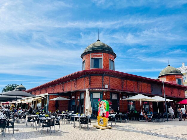 Vista do famoso mercado de mantimentos e peixe da cidade de Olhao