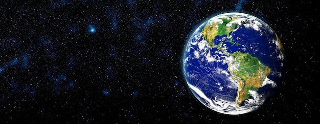 Vista do globo do planeta terra do espaço mostrando a superfície terrestre realista e o mapa do mundo