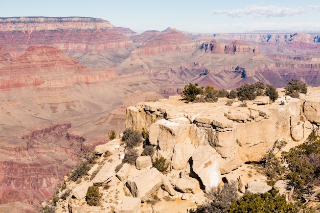 Vista do grand Canyon da margem sul no inverno.