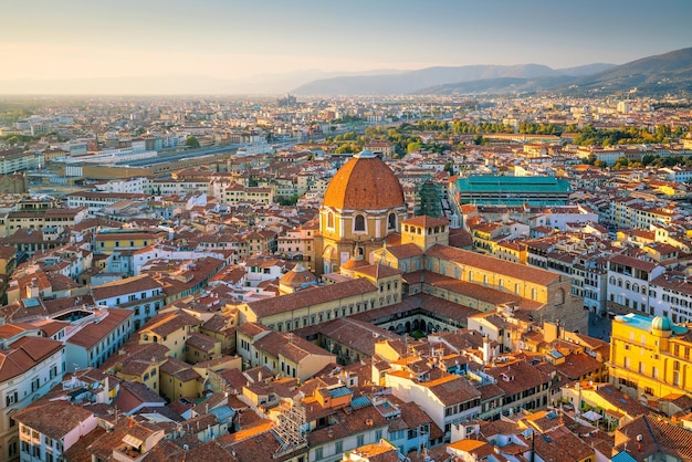 Vista do horizonte de Florença vista de cima na Itália