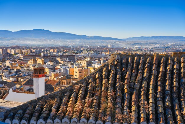 Vista do horizonte de Granada de Albaicin na Espanha