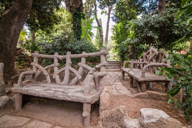 Vista do jardim bonito de Alameda situado em Faro, Portugal.