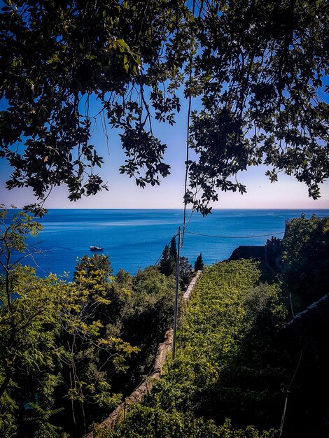 Foto vista do mar da liguria