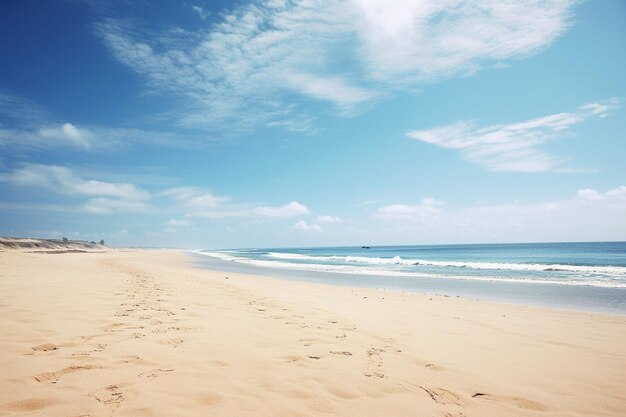 Vista do mar da praia de areia