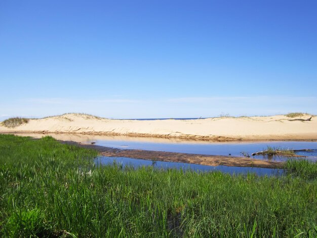 Foto vista do mar na letônia, white dune, saulkrasti.