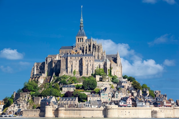 Vista do Mont-Saint-Michel, França, Europa.