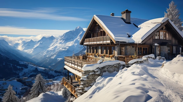 Vista do Monte Titlis nos Alpes Suíços no inverno O Monte Titlis é uma montanha