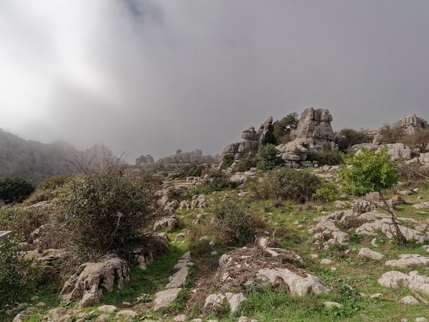 Vista do parque natural el torcal de antequera.