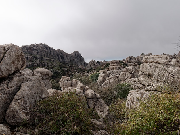 Vista do parque natural el torcal de antequera.