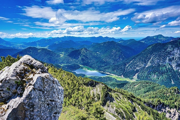 Foto vista do pico da montanha de durnbachhorn reit im winkl