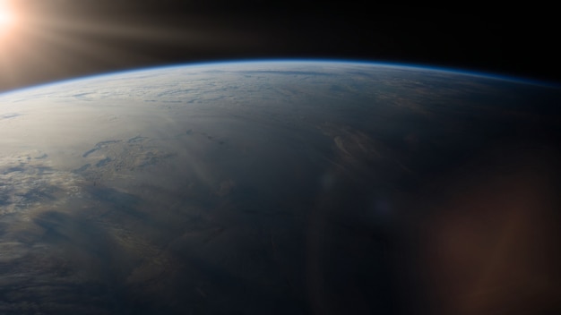 Vista do planeta Terra no espaço sideral.