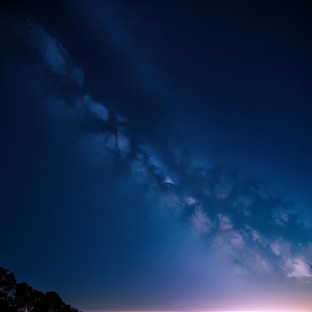 vista do reflexo da montanha na noite estrelada