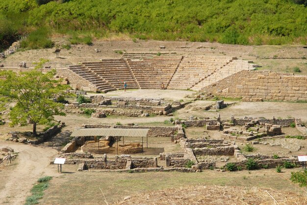 Vista do sítio arqueológico romano de Morgantina, no interior da Sicília, na Itália