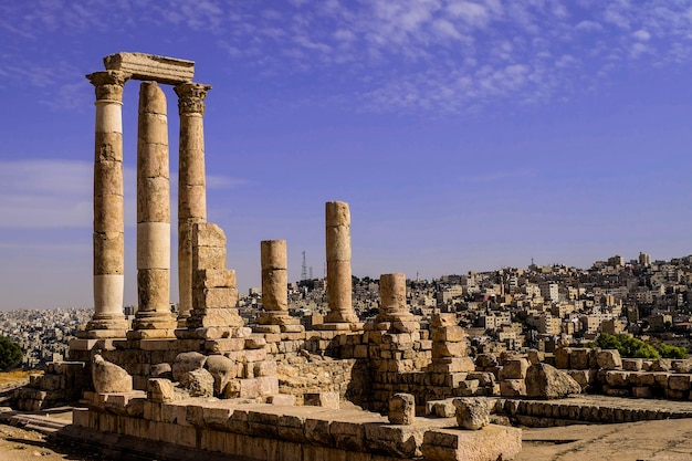 Vista do Templo de Hércules na Cidadela de Amã