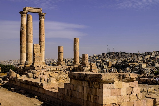 Vista do Templo de Hércules na Cidadela de Amã