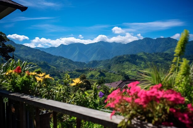 Foto vista do terraço do lar nas montanhas