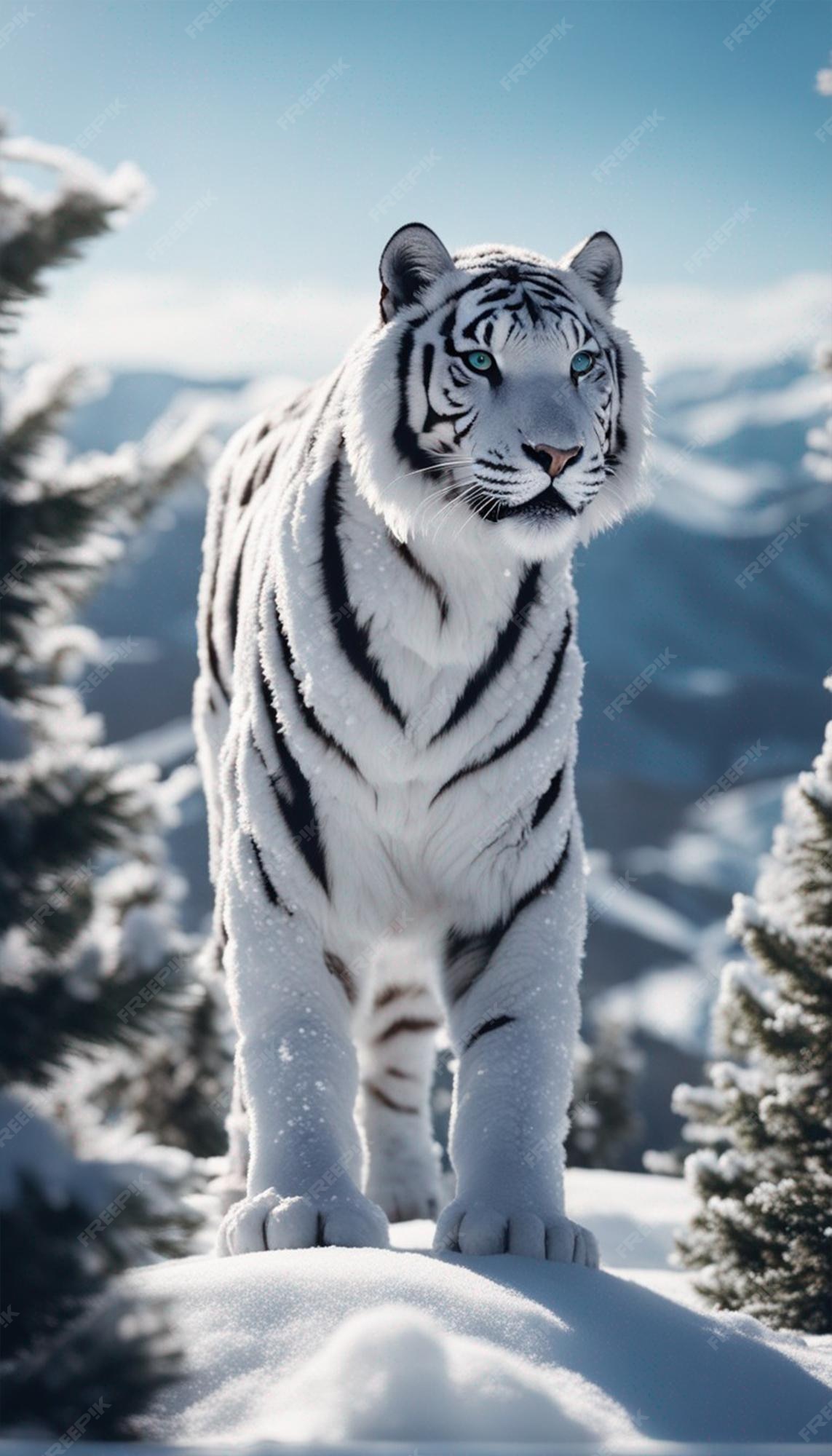 Tigre branco 3D na selva da fantasia · Creative Fabrica