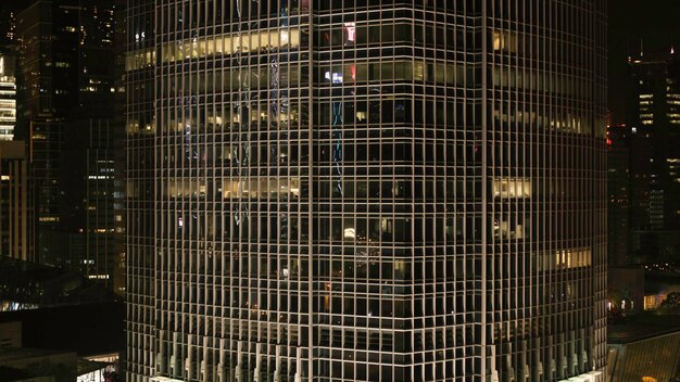 Vista do topo dos arranha-céus na grande cidade à noite grande vista da cidade à noite